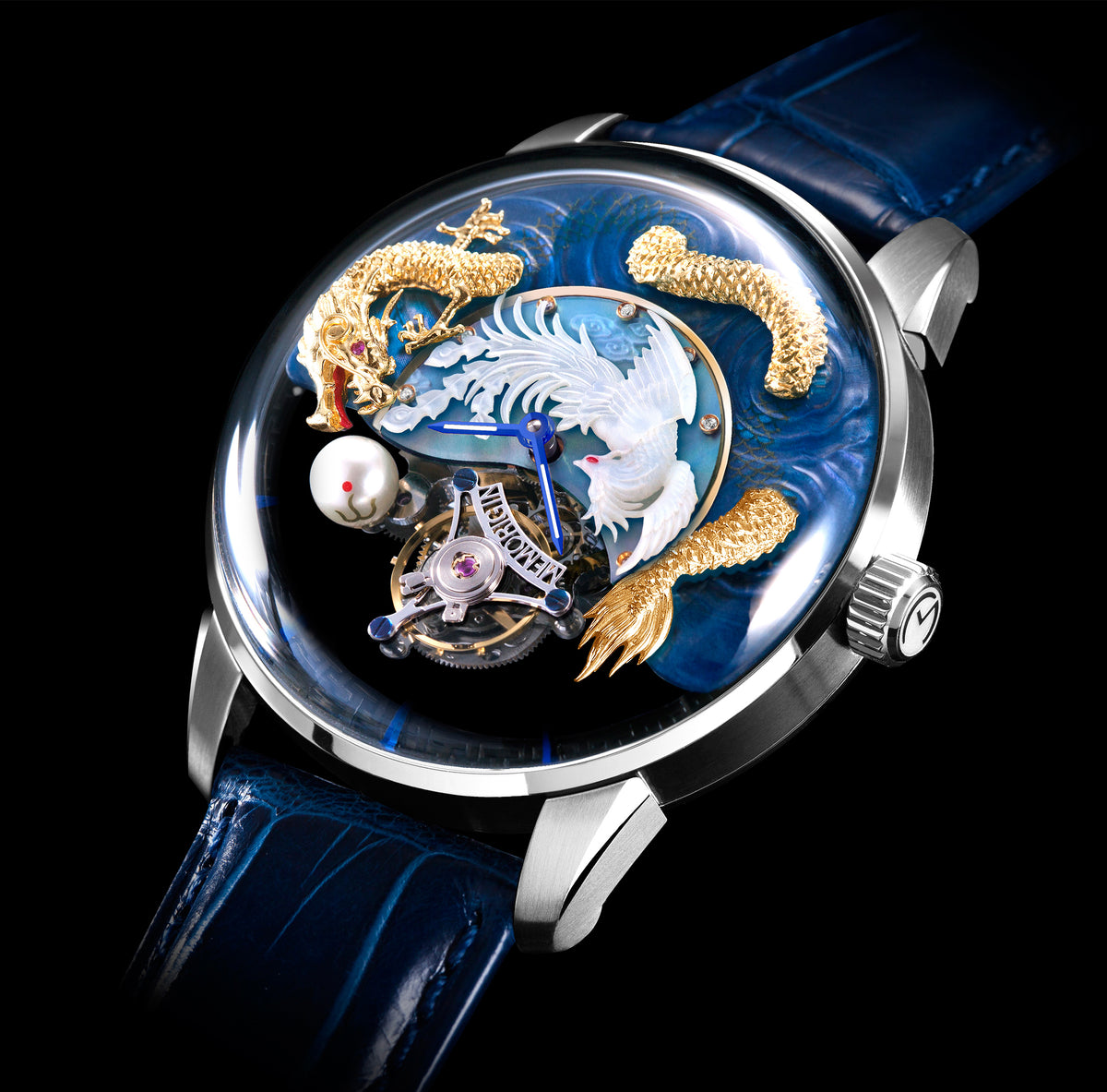 Memorigin Flying Tourbillon Watch Harmony Dragons and Phoenix Flat Drawing  –