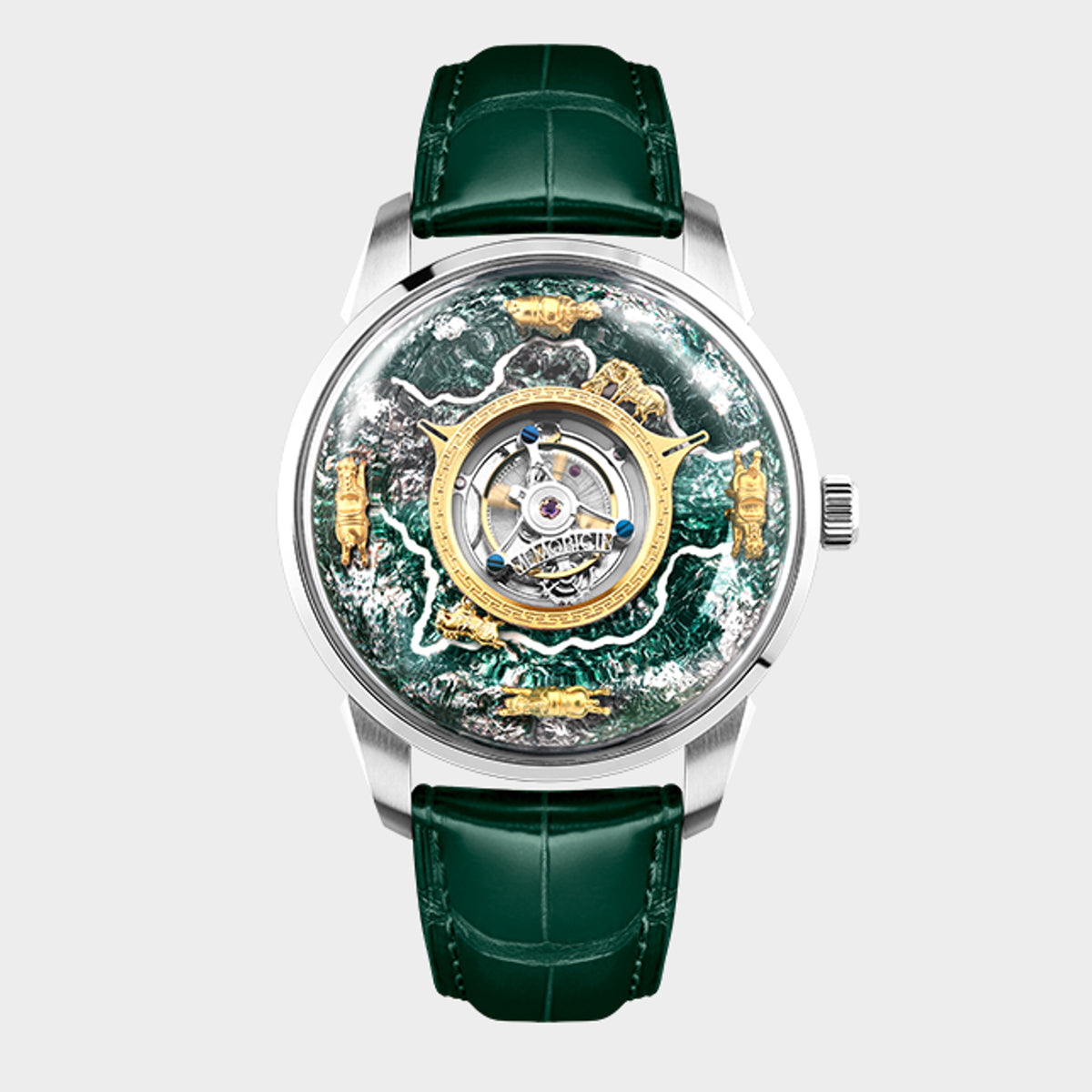 The Six Steeds in the Tang Dynasty Tourbillon Watch front view