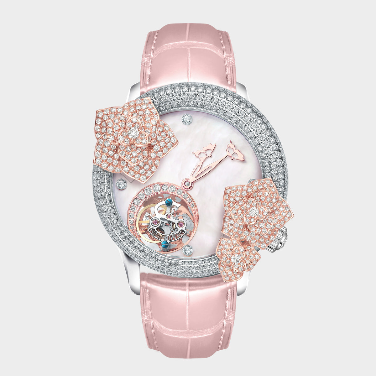 Butterfly Rose Tourbillon Watch front view
