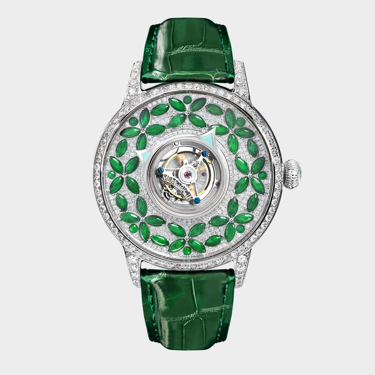 Jadeite Art Collection tourbillon watch front view