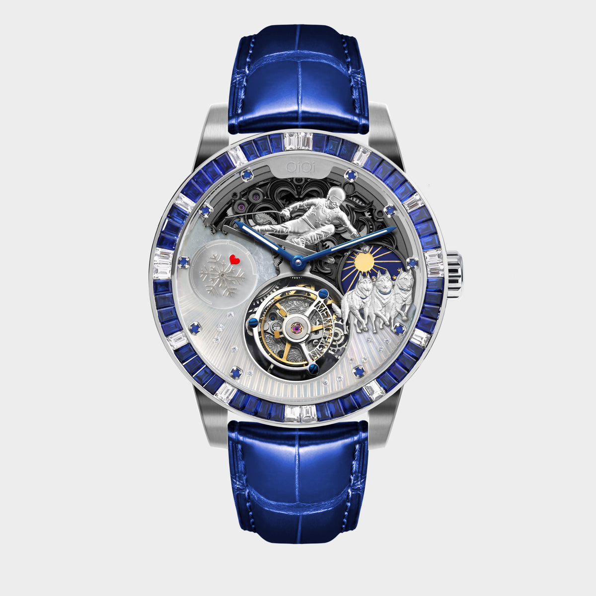 QiQi Series – Winter Wonderland Tourbillon Watch front view