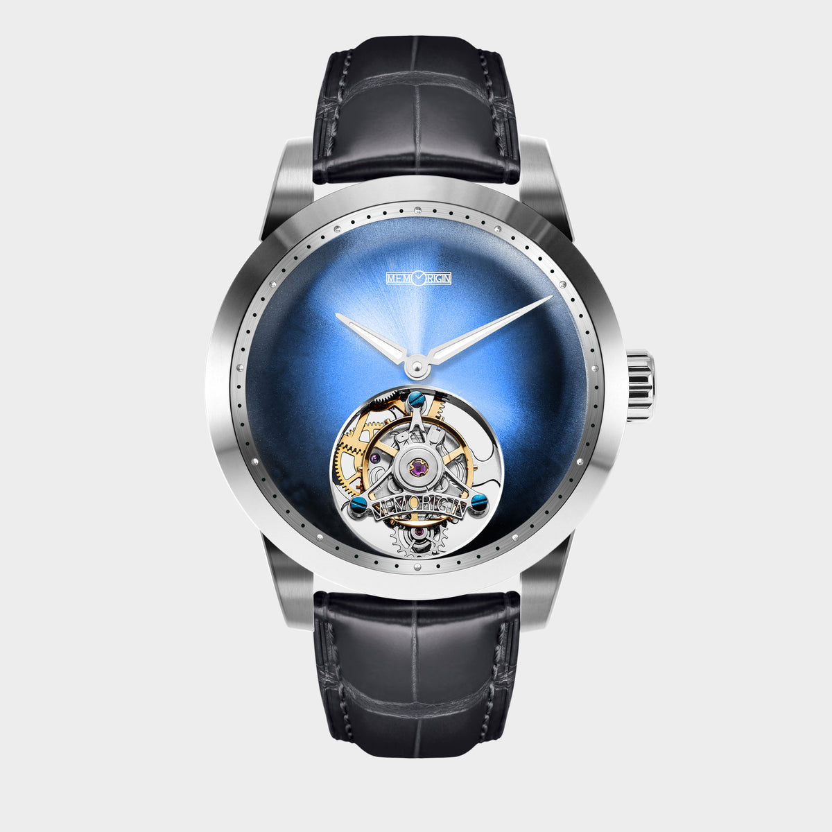 Genesis Series Tourbillon, blue dial, front view