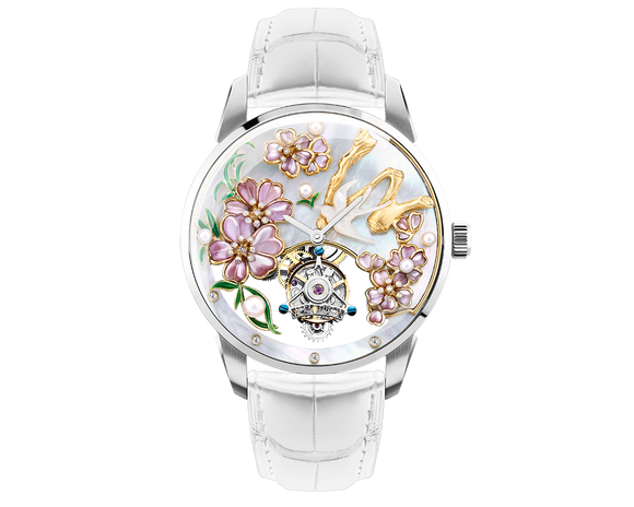 [Pre-Order] The Peach Blossoms and the Swallow tourbillon watch